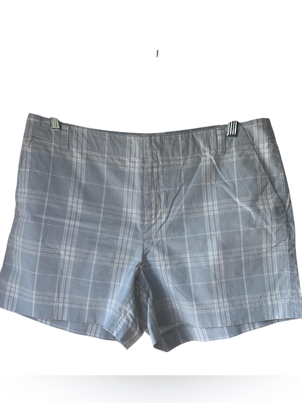 BANANA REPUBLIC Plaid Light Blue & White Textured Women's Shorts Size 8